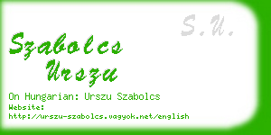 szabolcs urszu business card